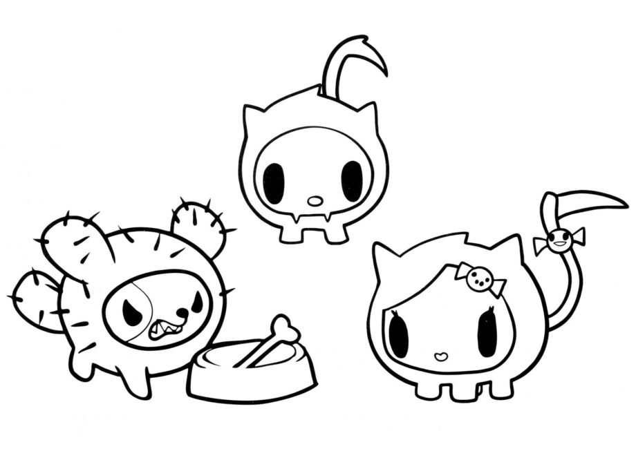 Dibujo para Colorear Tokidoki - Gatos