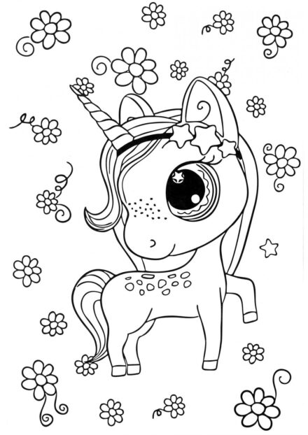 Dibujo para Colorear: Bambi el Pequeño Unicornio