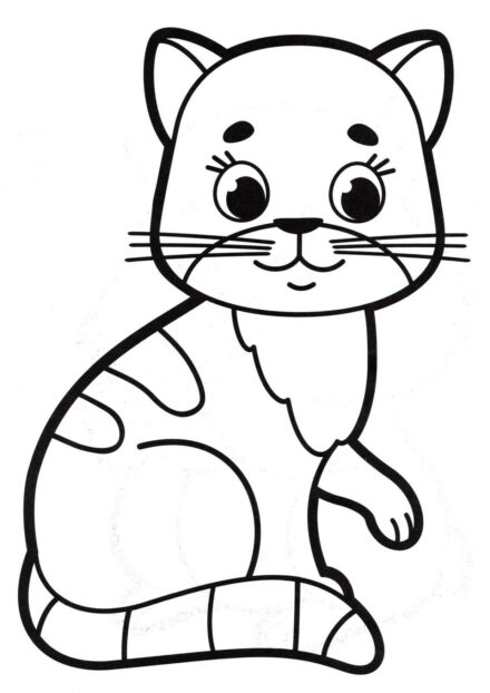 Dibujo para Colorear: Gato Adorable