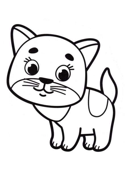 Dibujo para Colorear: Gatito Pequeño