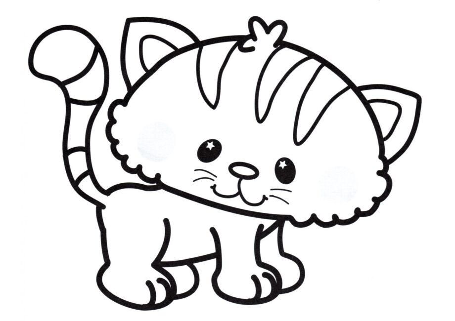 Dibujo para Colorear: Gatito Pequeño