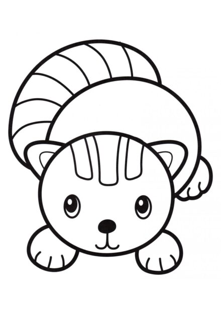 Dibujo para Colorear: Gatito Pequeño