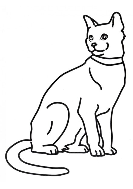 Dibujo para Colorear: Gato Relajándose