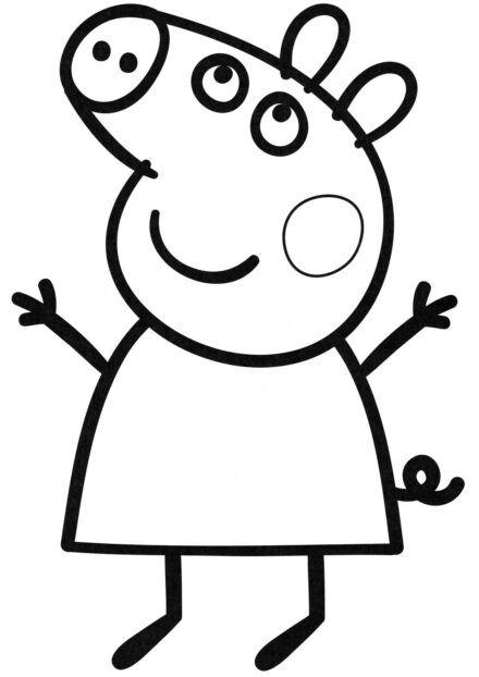 Dibujo para Colorear de Peppa Linda