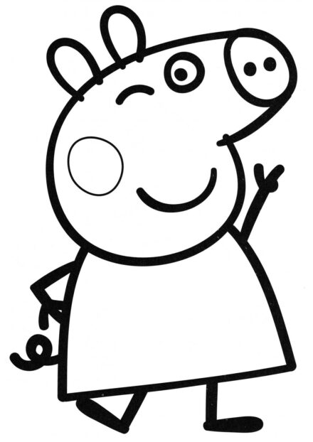 Dibujo para Colorear de Peppa Pig Guiñando