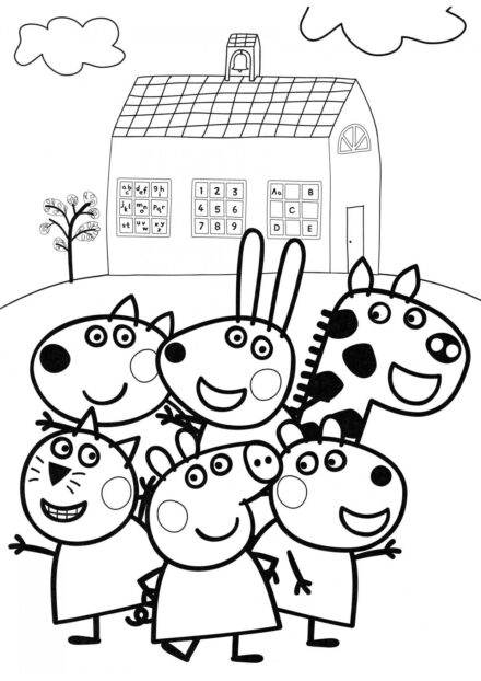 Dibujo para Colorear de Peppa y sus Amigos