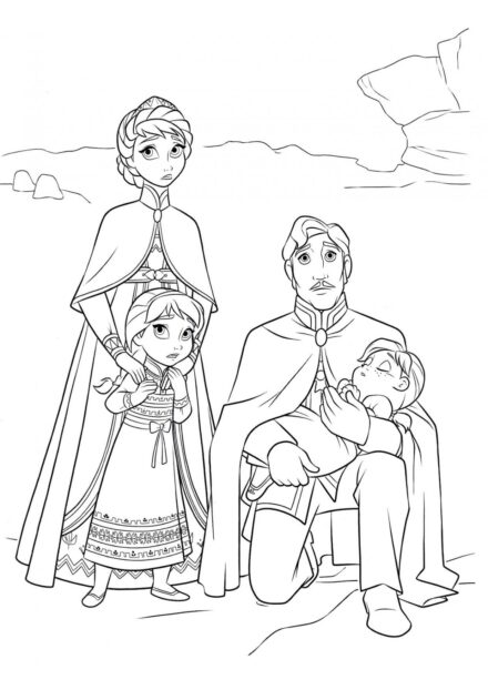 Dibujo para Colorear del Rey y la Reina de Arendelle