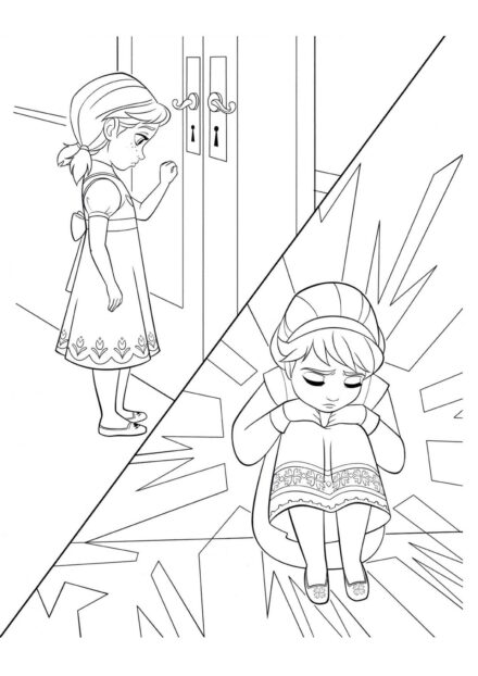 Dibujo para Colorear de la Joven Elsa