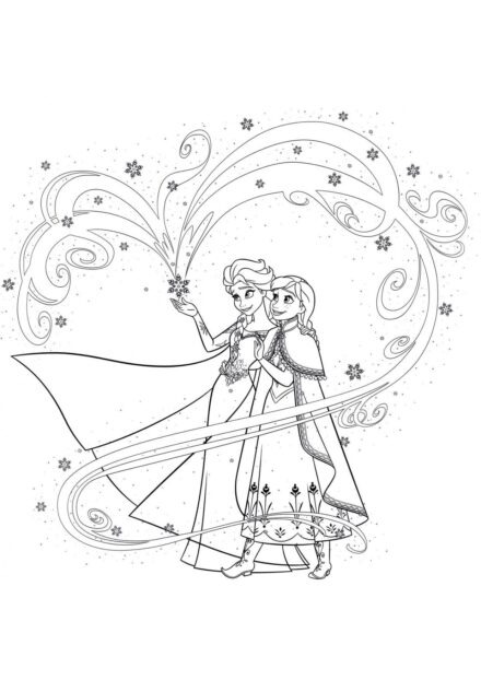 Dibujo para Colorear de Elsa Mostrando Magia