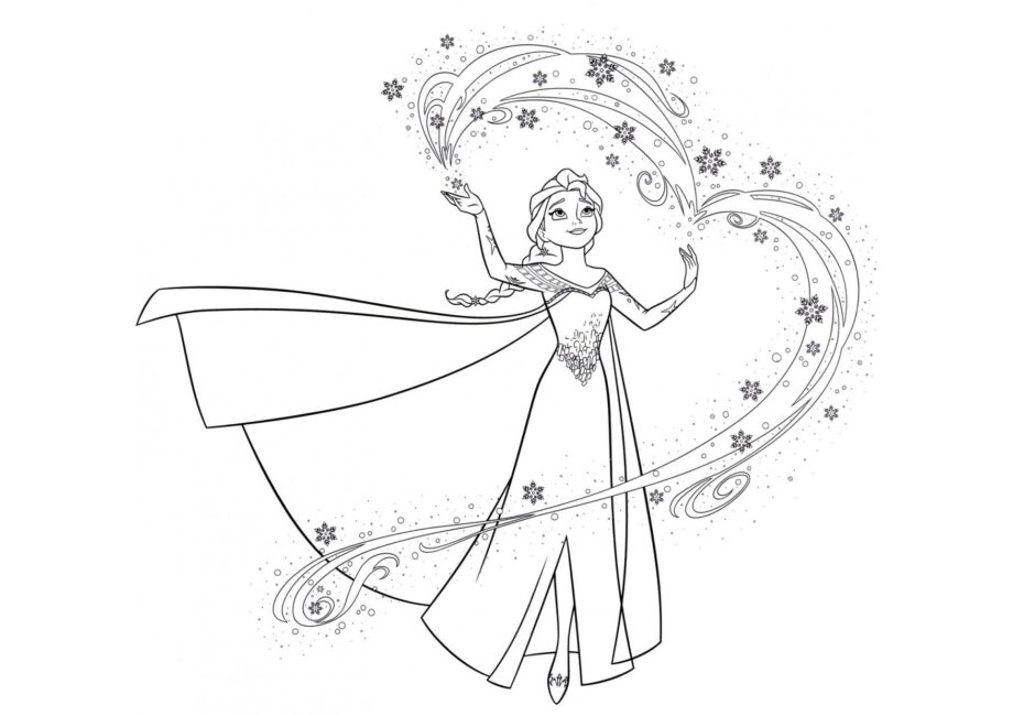 Dibujo para Colorear de Elsa y la Magia