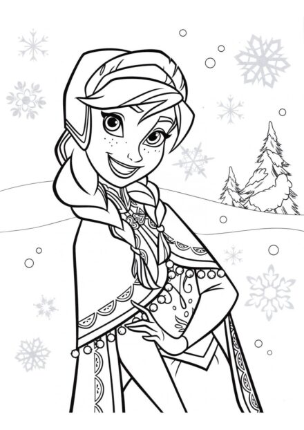 Dibujo para Colorear de Anna, la Hermana de Elsa