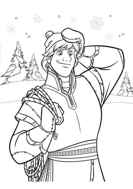 Dibujo para Colorear de Kristoff en Pensamientos