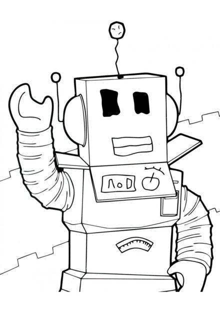 Dibujo para Colorear: Skin de Robot de Roblox