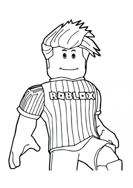 Dibujo para Colorear: Personaje Jugador de Fútbol de Roblox