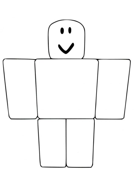 Dibujo para Colorear: Skin de Noob de Roblox