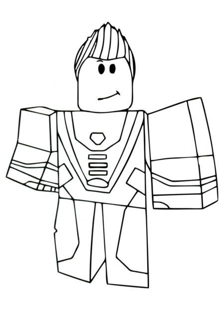 Dibujo para Colorear: Personaje de Roblox