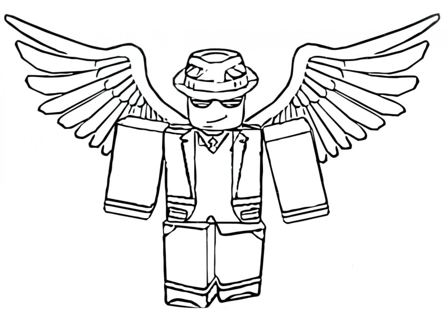 Dibujo para Colorear: Skin de Roblox con Alas