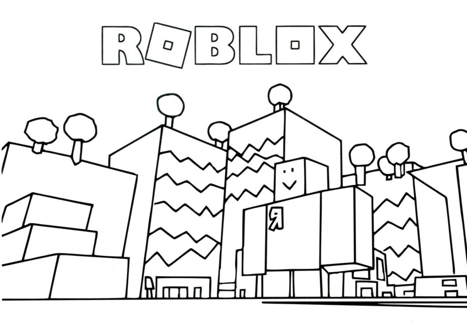 Dibujo para Colorear: Casas de Roblox