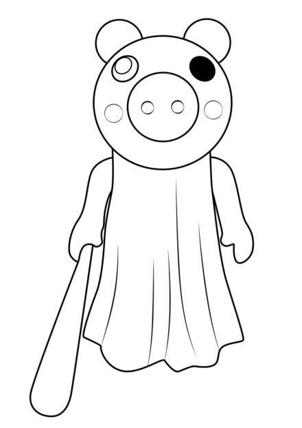 Dibujo para Colorear: Cerdito de Roblox