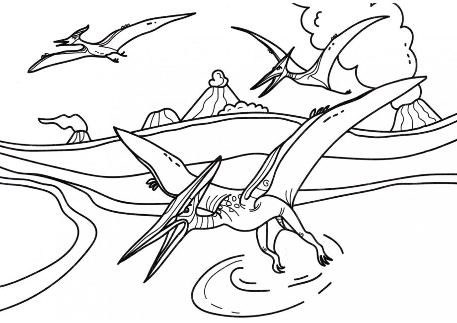 Dibujo para Colorear de Pterodáctilo