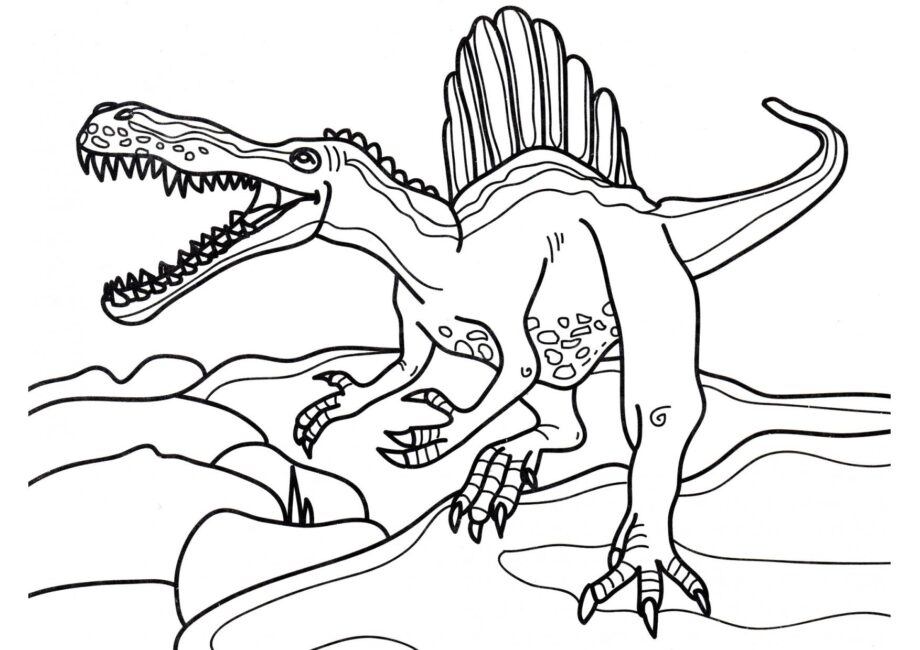 Dibujo para Colorear de Spinosaurus Feroz