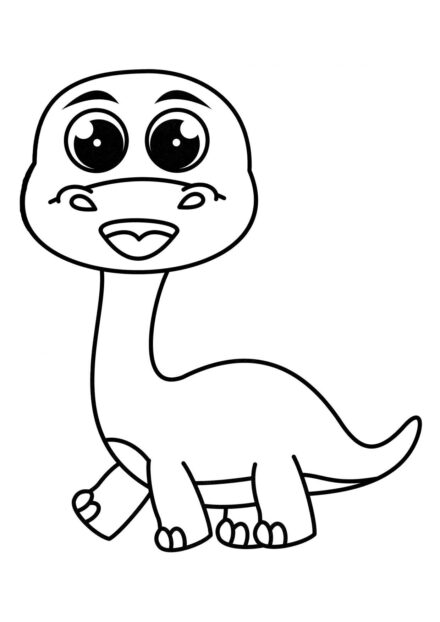 Dibujo para Colorear de Bebé Brachiosaurus