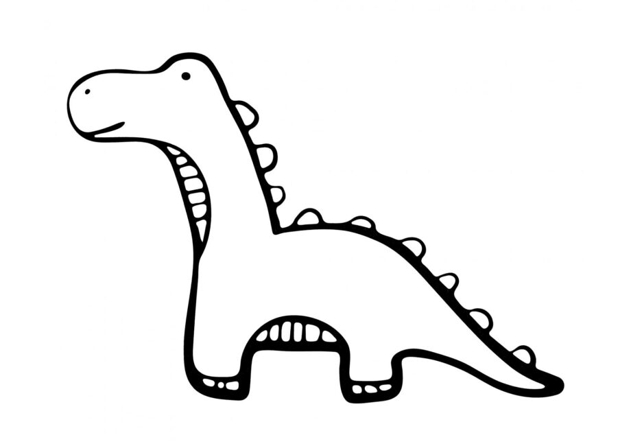 Dibujo para Colorear de Stegosaurus Divertido