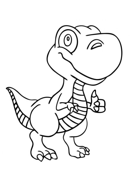 Dibujo para Colorear de Tyrannosaurus Presumiendo