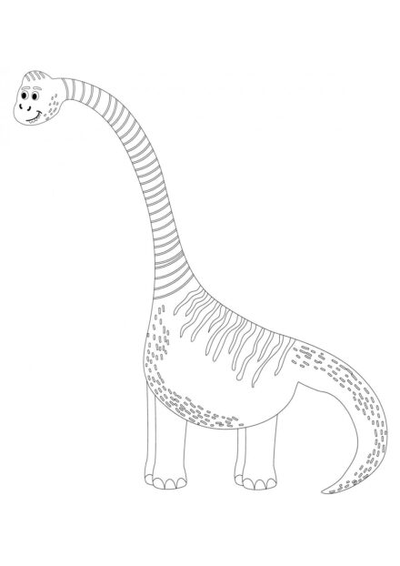 Dibujo para Colorear de Brachiosaurus con Cuello Largo