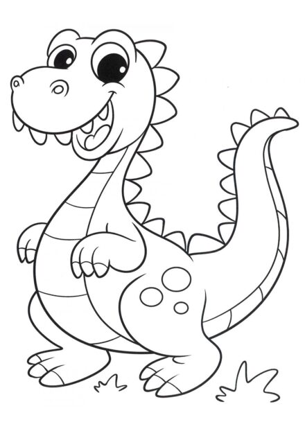 Dibujo para Colorear de Dinosaurio Bebé