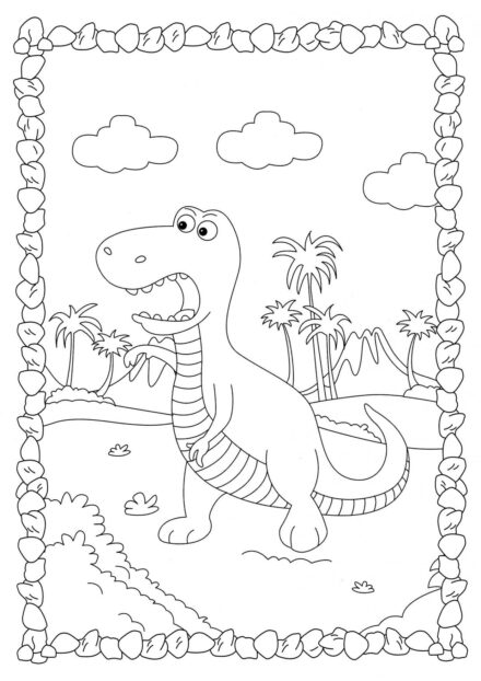 Dibujo para Colorear de Allosaurus Temible