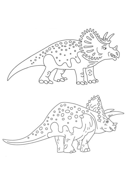 Dibujo para Colorear de Dos Triceratops